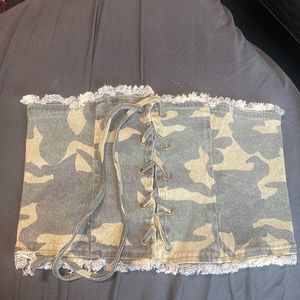 Fatigue washed bustiers top M/L